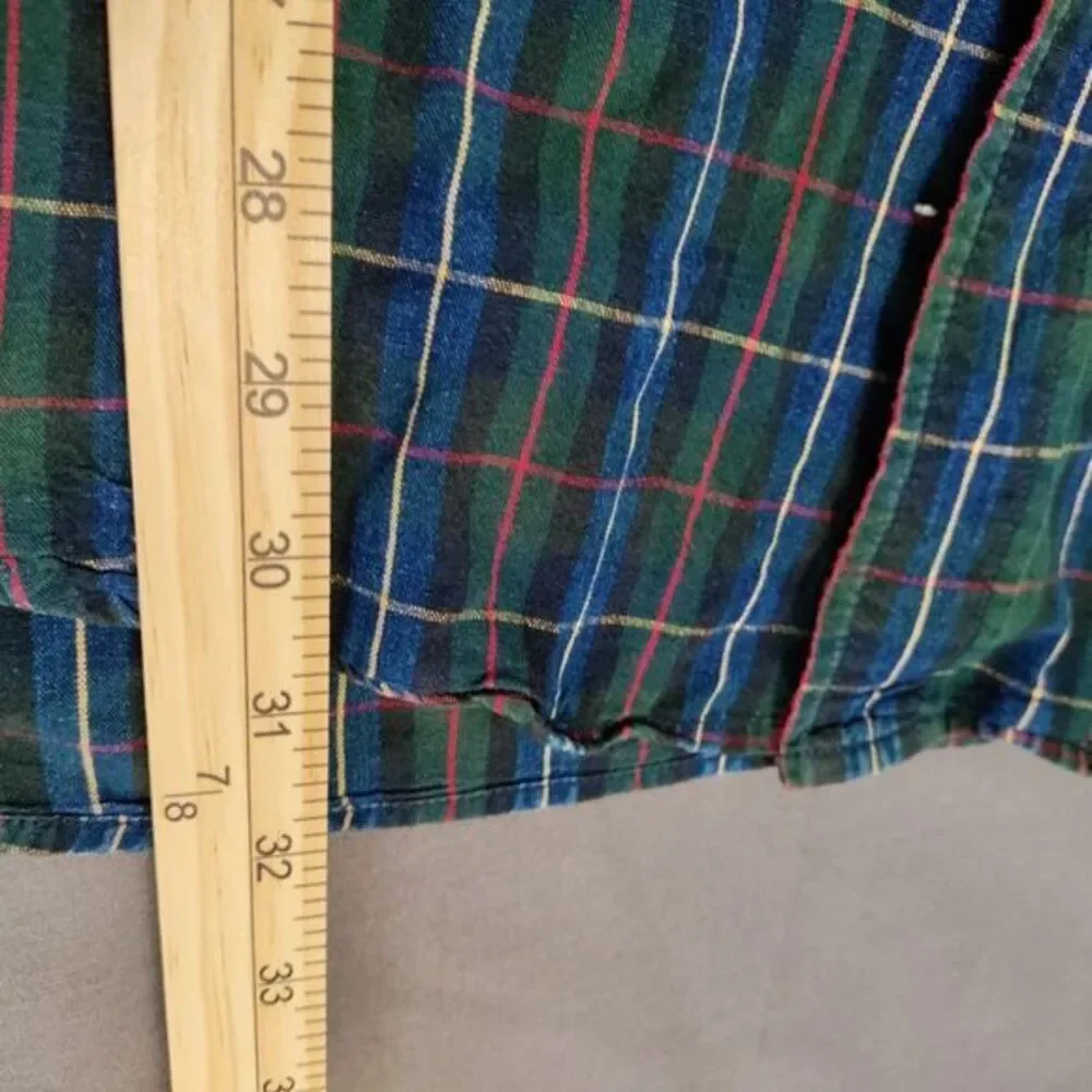 Banana‎ Republic Blue/Black/Green Plaid Men XL Button Down Long Sleeve Shirt Y2K